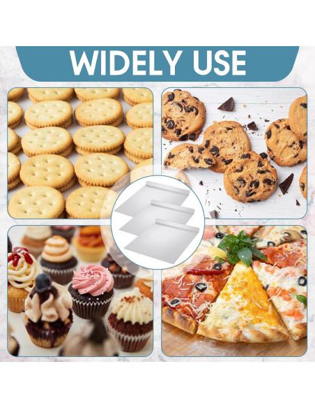 3 Bandejas Planas para Hornear Galletas Aluminio 33x40 cm