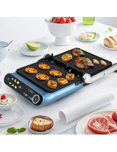 Parrilla Eléctrica Interior Happygrill 1200W 3 en 1 con Placas Antiadherentes 2