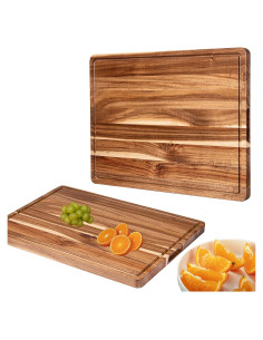 Tabla de Cortar de Madera Acacia 61x46 cm con Canal y Mango GAOMON