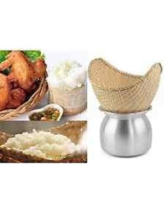 Juego de Olla de Aluminio y Cesta de Vapor de Bambú - Wonderflowers 2