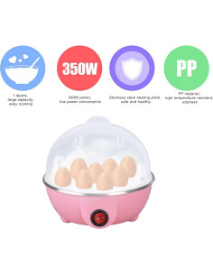 Cocedor de Huevos Eléctrico Fockety 350W 7 Huevos Automático 2