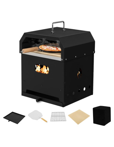 Horno de Pizza 4 en 1 ORALNER a Leña y Parrilla Portátil
