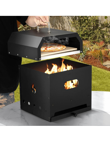 Horno de Pizza 4 en 1 ORALNER a Leña y Parrilla Portátil