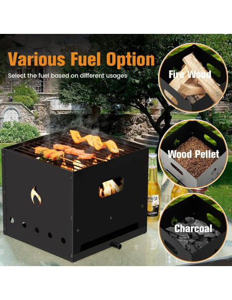 Horno de Pizza 4 en 1 ORALNER a Leña y Parrilla Portátil