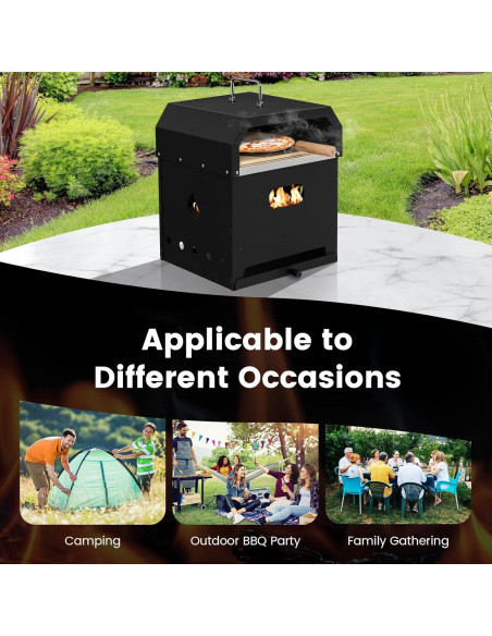 Horno de Pizza 4 en 1 ORALNER a Leña y Parrilla Portátil