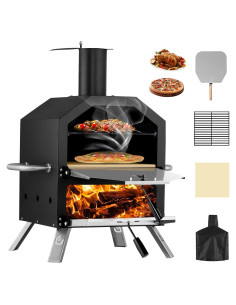 Horno de Pizza PIZZELLO 66 cm de Acero Inoxidable con Accesorios
