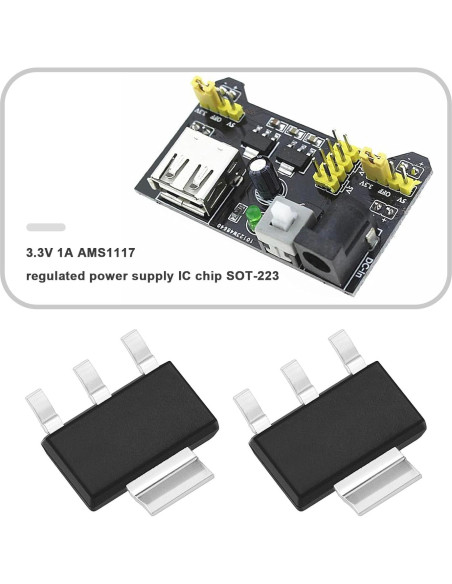 50 Reguladores de Voltaje AMS-1117 3.3V 1A SOT-223