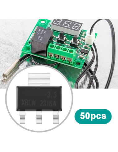 50 Reguladores de Voltaje AMS-1117 3.3V 1A SOT-223