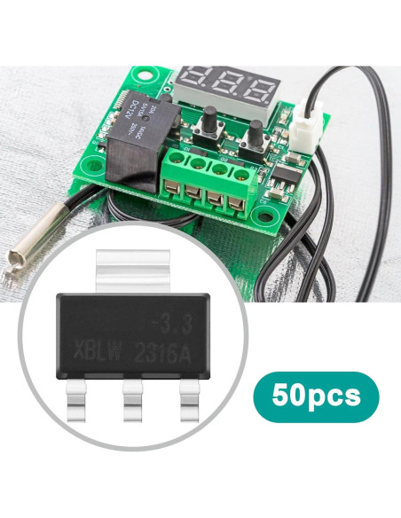 50 Reguladores de Voltaje AMS-1117 3.3V 1A SOT-223