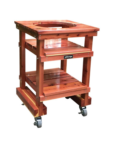 Mesa de Comedor JJGeorge para Kamado Joe Jr - Madera de Cedro