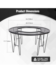 Mesa Redonda Plegable REDCAMP para Fogata 87.88 cm Hierro 2