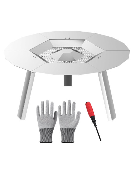 Deflector de Calor KCSYRS para Fogata Bonfire 62.5 cm Acero Inoxidable