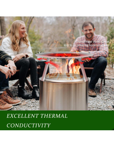 Deflector de Calor KCSYRS para Fogata Bonfire 62.5 cm Acero Inoxidable