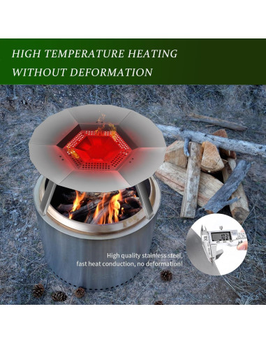 Deflector de Calor KCSYRS para Fogata Bonfire 62.5 cm Acero Inoxidable