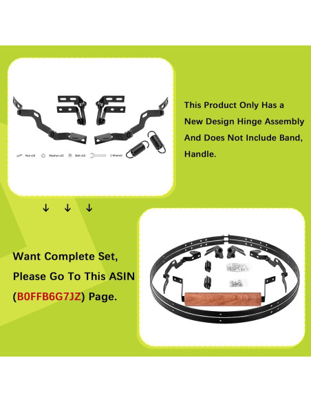 Ensamblaje de Bisagra OLAMO para Large Green Egg - Kit Completo