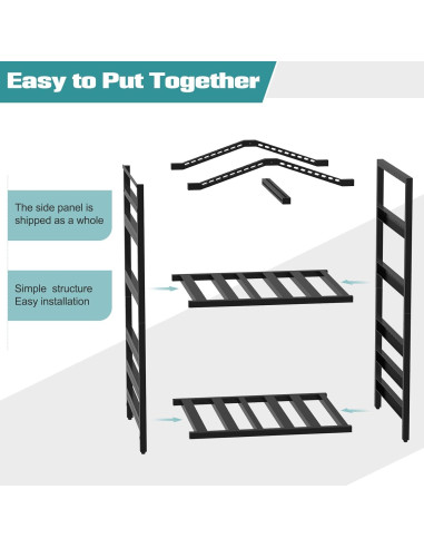 Estante de Almacenamiento Bknius para Solo Stove - 2 Estantes, Impermeable, Negro