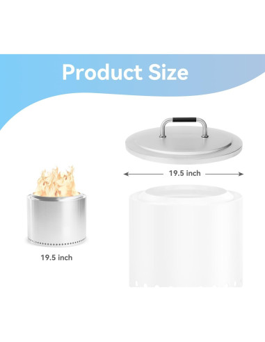 Tapa de Fogata Solo Stove Bonfire 49.5 cm Acero Inoxidable