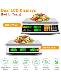 Balanza Comercial BROMECH 40kg LCD Retroiluminada Verde 2