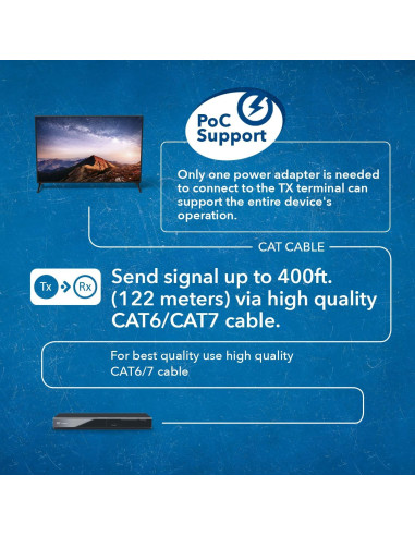 Extensor KVM HDMI 4K OREI EX-400C - 400 pies, USB