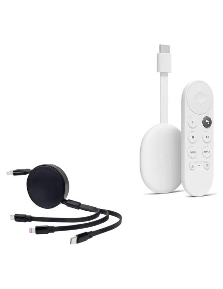 Cable Retráctil BoxWave 100W USB-C y Micro USB para Chromecast