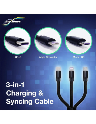 Cable Retráctil BoxWave 100W USB-C y Micro USB para Chromecast
