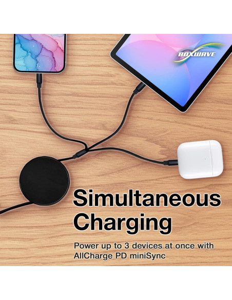 Cable Retráctil BoxWave 100W USB-C y Micro USB para Chromecast