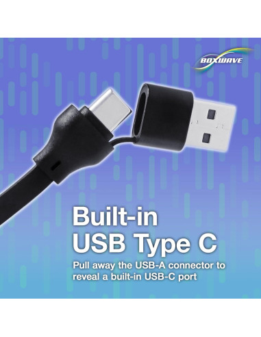 Cable Retráctil BoxWave 100W USB-C y Micro USB para Chromecast