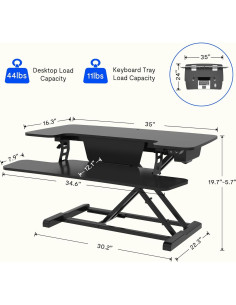 Elevador de Escritorio Eléctrico FlexiSpot EM7 91.44 cm Negro 2