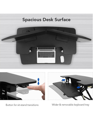Elevador de Escritorio Eléctrico FlexiSpot EM7 91.44 cm Negro