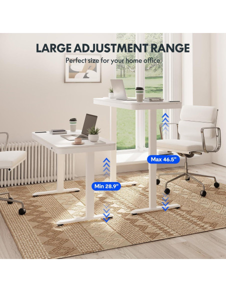 Escritorio de pie eléctrico FLEXISPOT ET-118W blanco con cajón