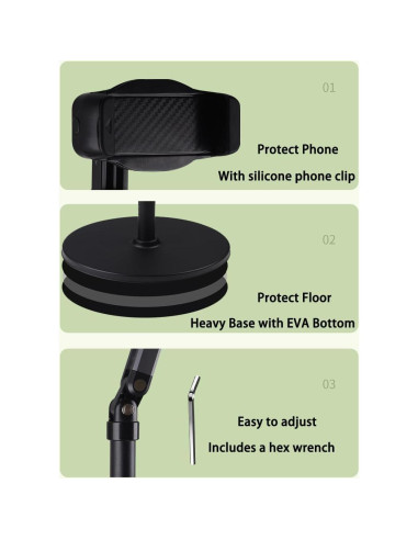 Soporte de Piso para Teléfono Hocoder HC-103-01 Ajustable 129.54 cm