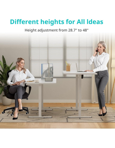 Escritorio de pie eléctrico Simple Deluxe 61x122 cm blanco
