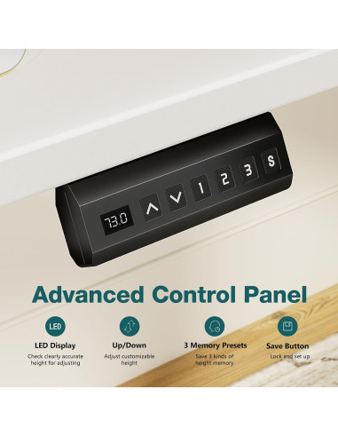 Escritorio de pie eléctrico Simple Deluxe 61x122 cm blanco