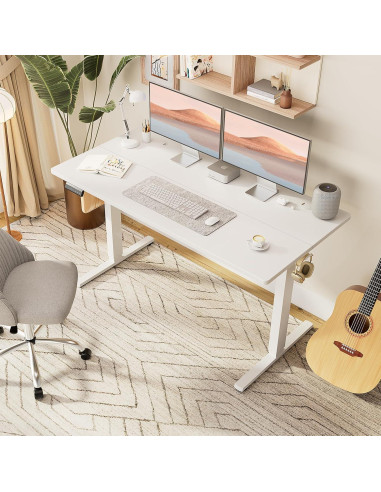 Escritorio de pie eléctrico Simple Deluxe 61x122 cm blanco