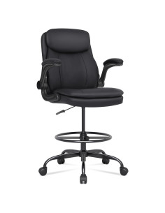 Silla de Dibujo Misolant Alta Ajustable de Cuero Negro