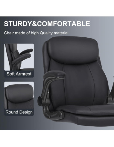 Silla de Dibujo Misolant Alta Ajustable de Cuero Negro