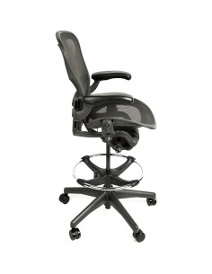 Taburete de Dibujo Herman Miller Aeron C Ergonómico Blanco 2