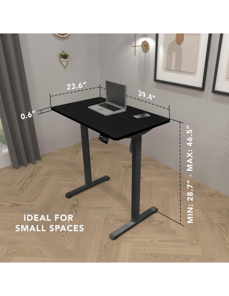 Escritorio Eléctrico Ajustable Mount-It! MI-8035 101.6x61 cm Negro