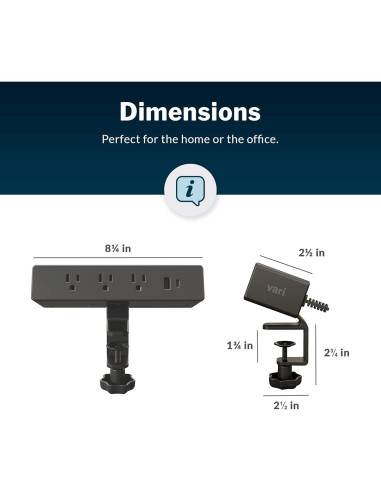 Vari Power Hub - Estación de Carga con 5 Salidas AC y 2 USB