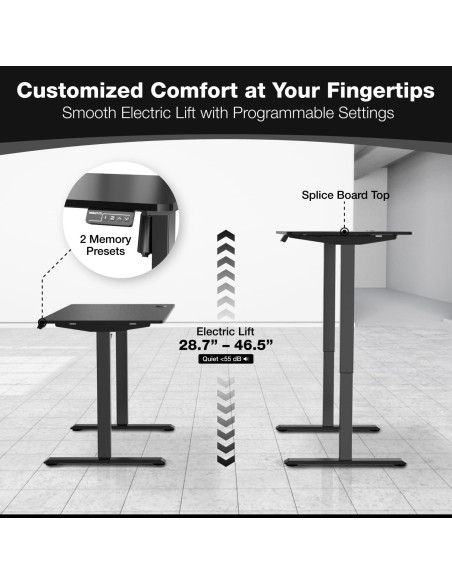 Escritorio Eléctrico Ajustable Mount-It! MI-8035 101.6x61 cm Negro