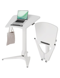 Escritorio de Pie Móvil Claiks Ajustable en Altura Blanco