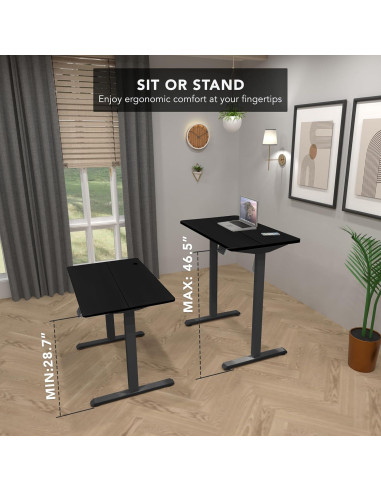 Escritorio Eléctrico Ajustable Mount-It! MI-8035 101.6x61 cm Negro