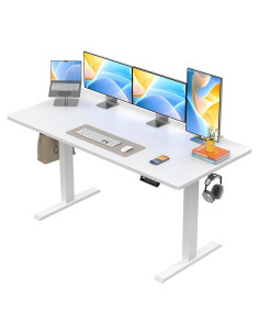 Escritorio Eléctrico Ajustable ErGear EGESD112W Blanco 139.7x71.1cm