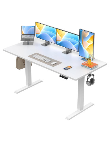 Escritorio Eléctrico Ajustable ErGear EGESD112W Blanco 139.7x71.1cm