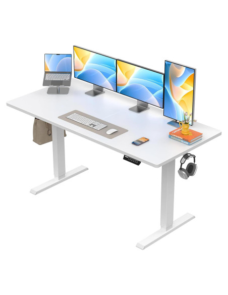 Escritorio Eléctrico Ajustable ErGear EGESD112W Blanco 139.7x71.1cm