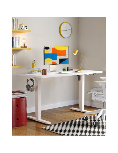 Escritorio Eléctrico Ajustable ErGear EGESD112W Blanco 139.7x71.1cm