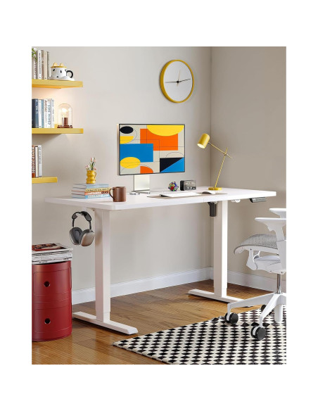 Escritorio Eléctrico Ajustable ErGear EGESD112W Blanco 139.7x71.1cm
