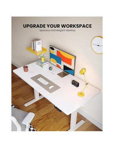 Escritorio Eléctrico Ajustable ErGear EGESD112W Blanco 139.7x71.1cm