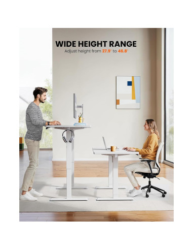 Escritorio Eléctrico Ajustable ErGear EGESD112W Blanco 139.7x71.1cm