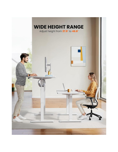 Escritorio Eléctrico Ajustable ErGear EGESD112W Blanco 139.7x71.1cm